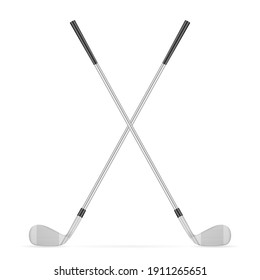 Golf clubs on a white background. Vector illustration.