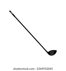 Golf clubs silhouette, Metal sport equipment golf stick icon