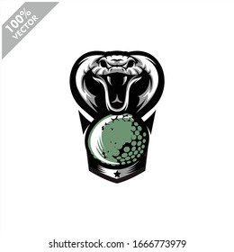 Golf Cobra snake team logo design. Scalable and editable vector.