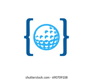Golf Code Icon Logo Design Element