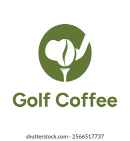 golf coffee flat minimalist logo design