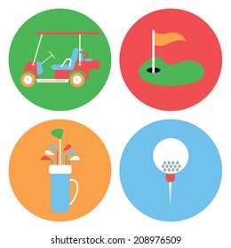 Golf collection / Vector illustration / Golf icons set / Flat design