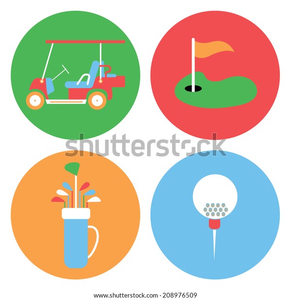 Golf collection / Vector illustration / Golf icons
set / Flat design