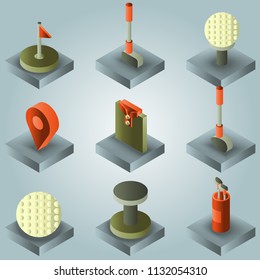 Golf color gradient isometric set