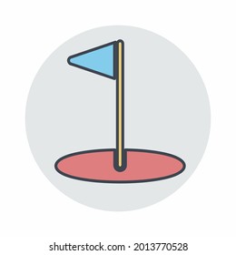Golf - Colour Mate Style.Logo element illustration.symbol design.colored collection.Editable stroke