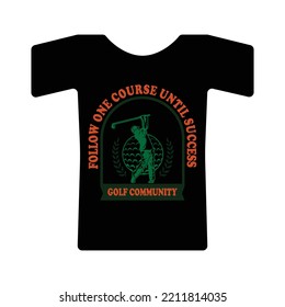 Golf Community Logo T-Shirt Design Vektor.