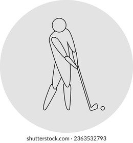 Golf competition icon. Sport sign. Line art.