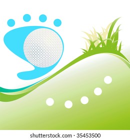 Golf  composition with ball.
