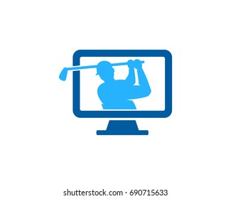 Golf Computer Icon Logo Design Element
