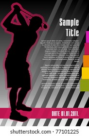 Golf Concept Poster Template. Vector Illustration.