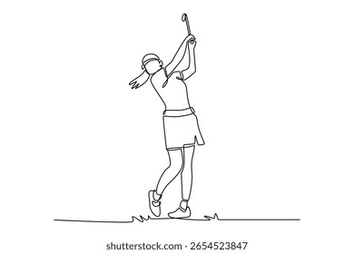 golf concept. Single line draw design. Vector graphic illustration