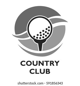 Golf Country Club Logo Template Or Icon For Tournament And Championship. Vector Illustration