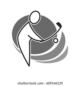 Golf country club logo template or icon for tournament and championship. Vector symbols of victory goblet or champion winner cup award