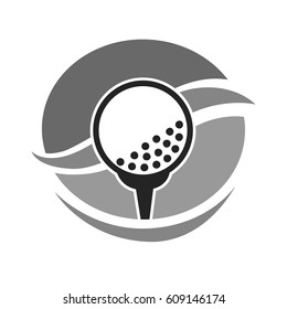 Golf country club logo template or icon for tournament and championship. Vector symbols of victory goblet or champion winner cup award