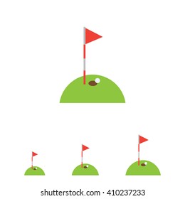 Golf course with ball and hole