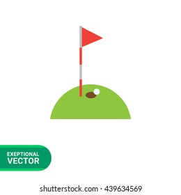 Golf course with ball and hole