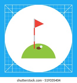 Golf course with ball and hole