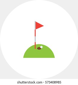 Golf course with ball and hole