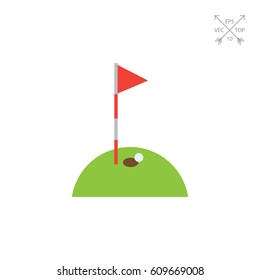 Golf course with ball and hole