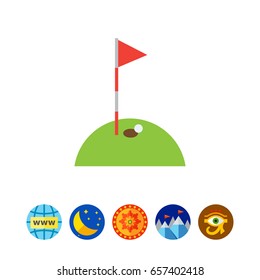 Golf course with ball and hole