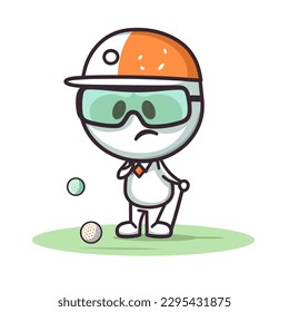 Golf course. Golf coach and instructor. Golf club. cartoon vector illustration. label, sticker, t-shirt printing