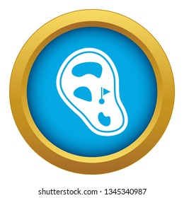 Golf course field icon blue vector isolated on white background for any design