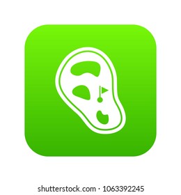 Golf course field icon digital green for any design isolated on white vector illustration