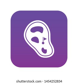 Golf course field icon digital purple for any design isolated on white vector illustration