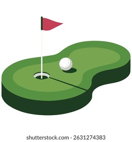 Golf course flag marker vector art isolated on white background