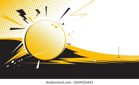 Golf course with flag. Sport concept
