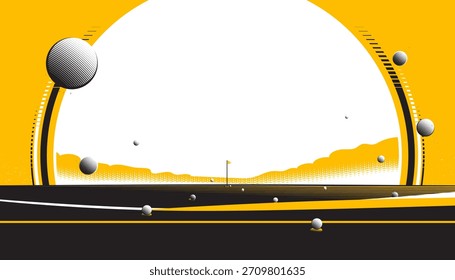 Golf course with flag. Sport concept
