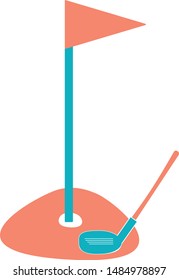 golf course flag trendy icon on white background for web graphic
