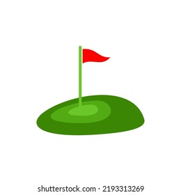 golf course with flag vector stock illustration
