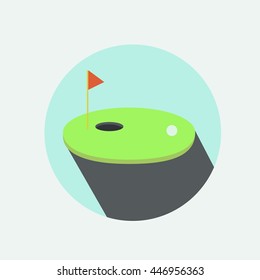 golf course flat icon with shadow.