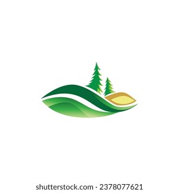 golf course grassland logo illustration vector design