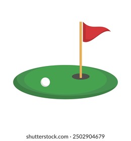 Golf course, hole and golf ball icon