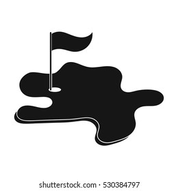 Golf course icon in black style isolated on white background. Golf club symbol stock vector illustration.