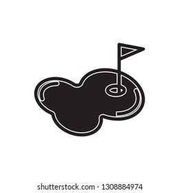 Golf course icon flat black