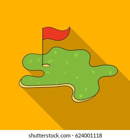 Golf course icon in flat style isolated on white background. Golf club symbol stock vector illustration.