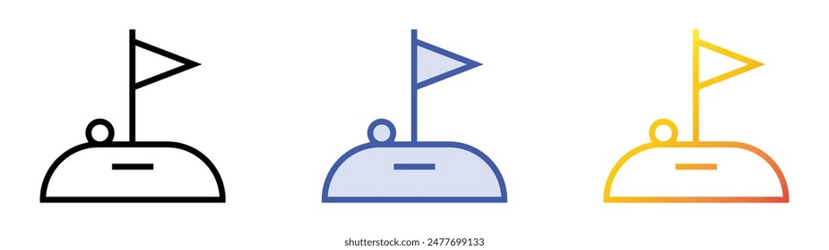 golf course icon. Linear, Blue Fill and Gradient Style Design Isolated On White Background