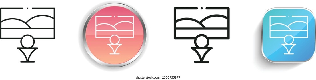 golf course icon. Thin Linear, Regular and Button Style Design Isolated On White Background