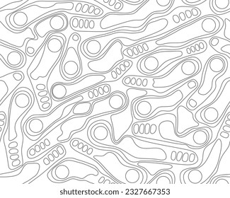 Golf course layout seamless pattern. Top view of vector map outline blueprint. svg