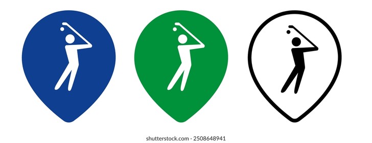 Golfplatz Lage Karte Pin Symbol Symbol einzelne Meisterschaft Lage