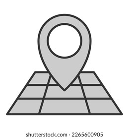 Ubicación del campo de golf en el mapa - icono, ilustración sobre fondo blanco, estilo gris