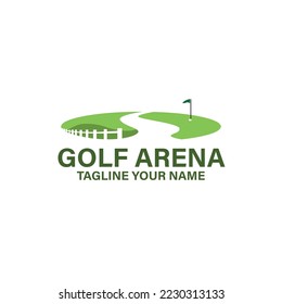 Golf course logo design vector. illustration of golf course vector.