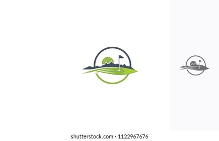 Golf Course Logo Icon Vector