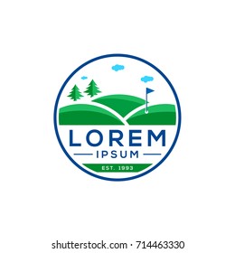 golf course logo template vector illustration