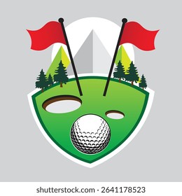 Golf course logo vector illustration for advertising and competition.