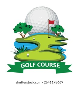 Golf course logo vector illustration for advertising and competition.