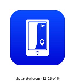 Golf course navigator icon digital blue for any design isolated on white vector illustration